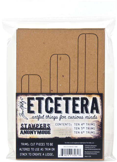 3 Pack - Tim Holtz Etcetera Bracket Trims-Kraft - THETC010 - 644216932627