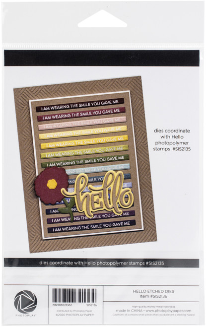 PhotoPlay Say It With Stamps Die Set-Hello SIS2136