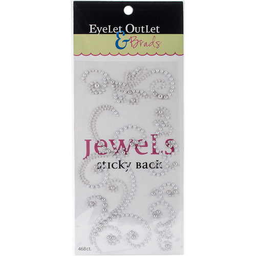 4 Pack - Eyelet Outlet Adhesive Pearl Swirls 468/Pkg-Silver - EOBSP-144 - 810787024195