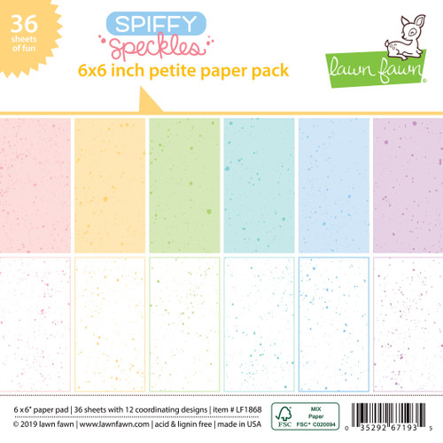 3 Pack Lawn Fawn Single-Sided Petite Paper Pack 6"X6" 36/Pkg-Spiffy Speckles, 12 Designs/3 Each LF1868 - 035292671935