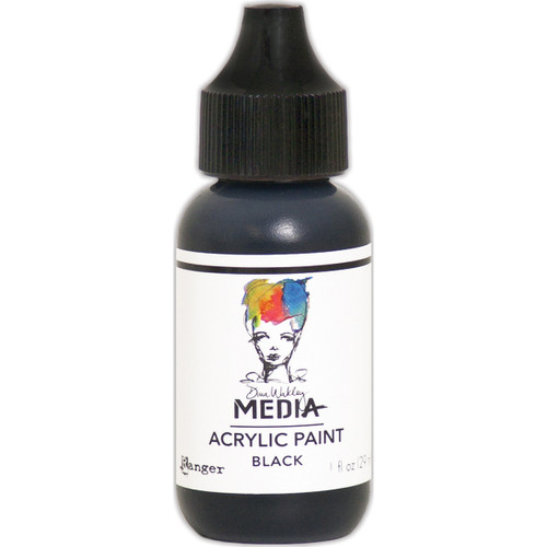 3 Pack - Dina Wakley Media Acrylic Paint 1oz-Black - MDQ-53941 - 789541053941
