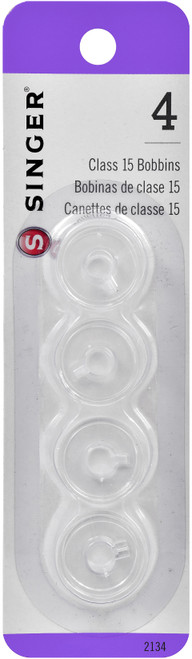 12 Pack - SINGER Plastic Class 15 Bobbins-4/Pkg - 2134 - 075691021344