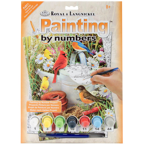 3 Pack - Royal & Langnickel(R) Small Paint By Number Kit 8.75"X11.75"-Garden Birds - PJS-71 - 090672077189