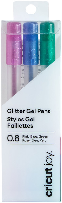 Cricut Joy Glitter Gel Pen Set 3/Pkg-Pink, Blue & Green 2007080 - 093573536588