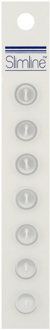 6 Pack Slimline Buttons -Pearl 2-Hole 7/16" 7/Pkg SL-001A - 052278320014