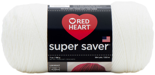 3 Pack - Red Heart Super Saver Yarn-Soft White - E300B-316 - 073650876493