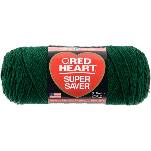 3 Pack Red Heart Super Saver Yarn-Hunter Green E300B-389 - 073650876523