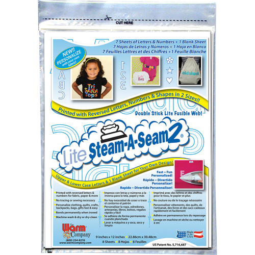 3 Pack - Warm Company Lite Steam-A-Seam 2 Personalized Fusible Web-9"X12" 8/Pkg - 5414 - 753705054143