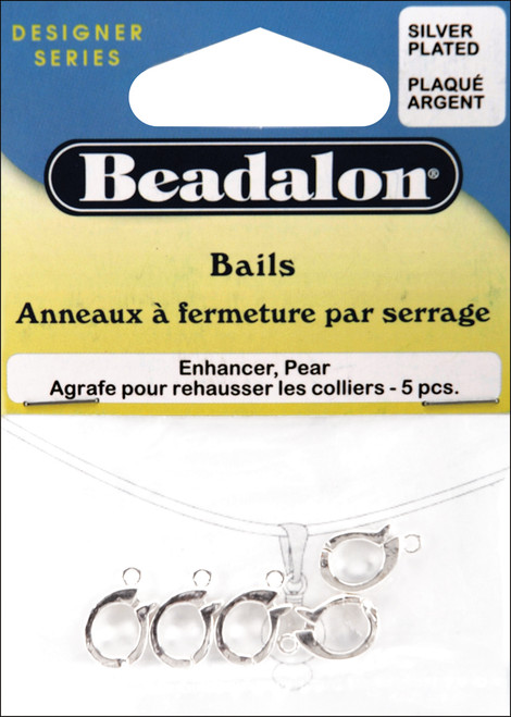 3 Pack Beadalon Enhancer Bails 5/Pkg-Silver-Plated 353B-010 - 035926101487