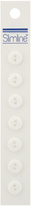 6 Pack Slimline Buttons -White 2-Hole 3/8" 7/Pkg SL-111A - 052278341118