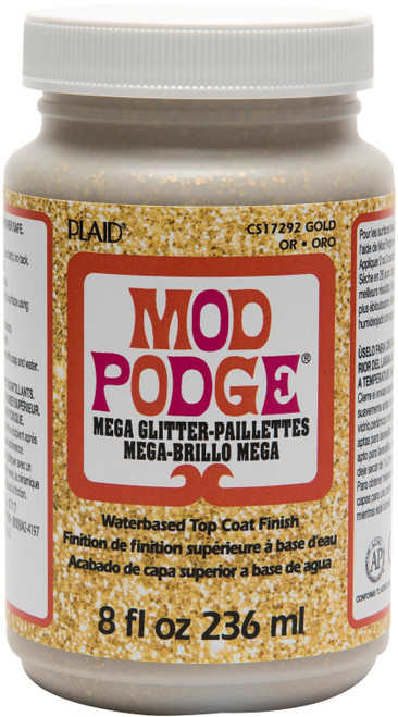 3 Pack Plaid Mod Podge Mega Glitter Gold-8oz CS17292 - 028995172922