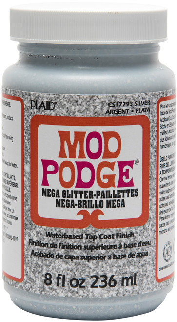 3 Pack Plaid Mod Podge Mega Glitter Silver-8oz CS17293 - 028995172939