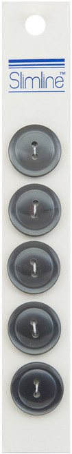 6 Pack Slimline Buttons -Grey 2-Hole 3/4" 5/Pkg SL-653A - 052278326535