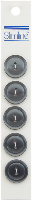 6 Pack - Slimline Buttons-Grey 2-Hole 3/4" 5/Pkg - SL-653A - 052278326535