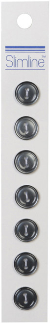 6 Pack Slimline Buttons -Black 4-Hole 1/2" 6/Pkg SL-705A - 052278327051