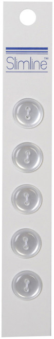 6 Pack Slimline Buttons -Pearl 2-Hole 9/16" 5/Pkg SL-012A - 052278320120