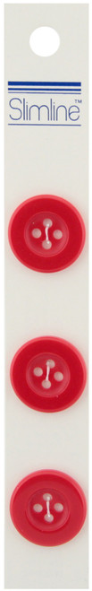 6 Pack - Slimline Buttons-Red 4-Hole 3/4" 3/Pkg - SL-710A - 097327818838