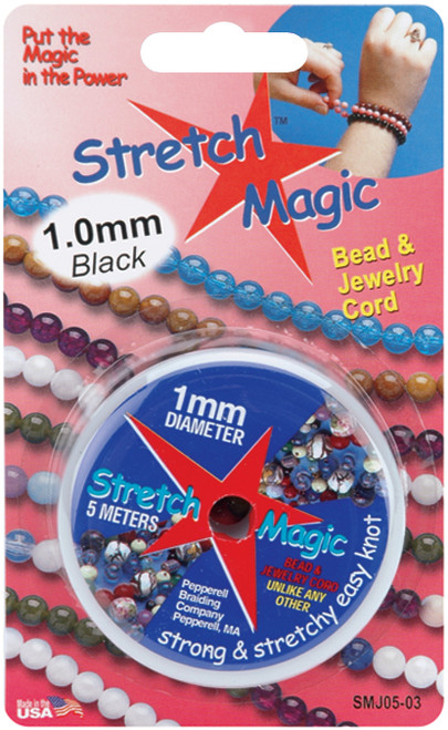 6 Pack - Stretch Magic Bead & Jewelry Cord 1mmX5m-Black - SMJ-3-5 - 725879206437