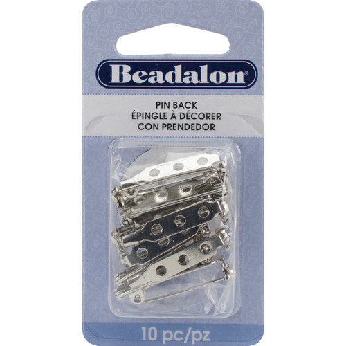 3 Pack - Beadalon Pin Backs 1" 10/Pkg-Silver - 356W-010 - 035926101838
