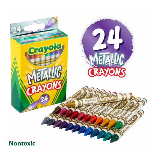 3 Pack Crayola Crayons-Metallic 24/Pkg 52-8815