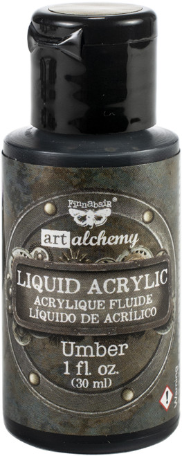 3 Pack - Finnabair Art Alchemy Liquid Acrylic Paint 1 Fluid Ounce-Umber - AALAP-67338 - 655350967338