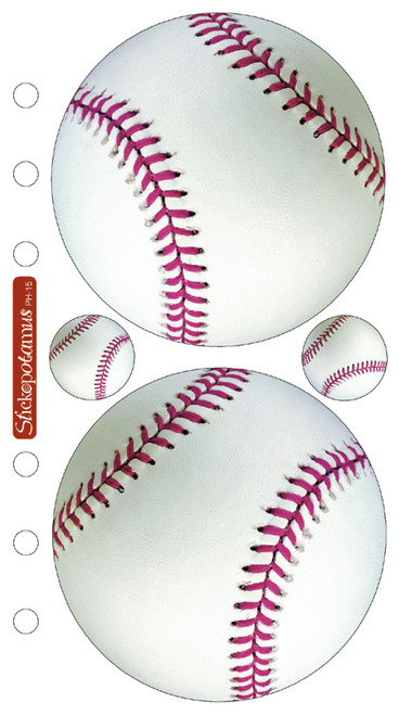 6 Pack Sticko Stickers-Baseballs SPPH15 - 015586549942