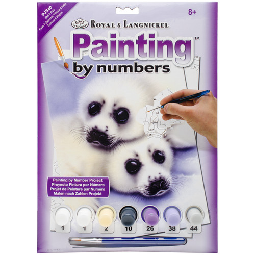 3 Pack Royal & Langnickel(R) Small Paint By Number Kit 8.75"X11.75"-Seal & Pup PJS-40 - 090672056832