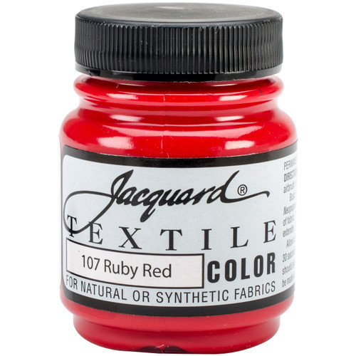 3 Pack Jacquard Textile Color Fabric Paint 2.25oz-Ruby Red TEXTILE-1107 - 743772110705