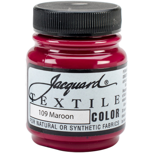 3 Pack - Jacquard Textile Color Fabric Paint 2.25oz-Maroon - TEXTILE-1109 - 743772110903
