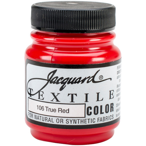 3 Pack Jacquard Textile Color Fabric Paint 2.25oz-True Red TEXTILE-1106 - 743772110606