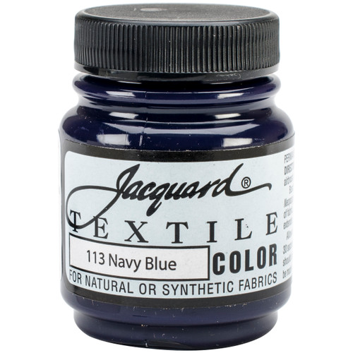 3 Pack - Jacquard Textile Color Fabric Paint 2.25oz-Navy Blue - TEXTILE-1113 - 743772111306