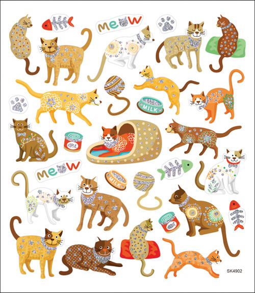 6 Pack Sticker King Stickers-Cats Meow SK129MC-4902 - 679924490213