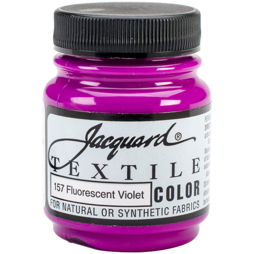 3 Pack - Jacquard Textile Color Fabric Paint 2.25oz-Fluorescent Violet - TEXTILE-1157 - 743772115700