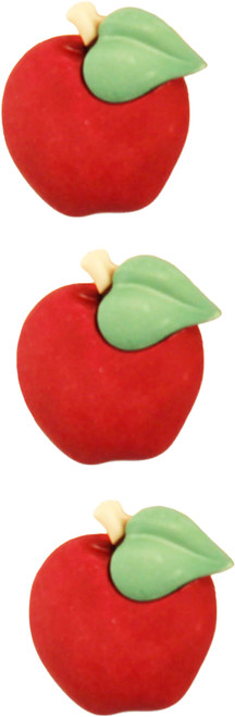 6 Pack - Buttons Galore Fall Buttons 3/Pkg-Apples - FA3-124