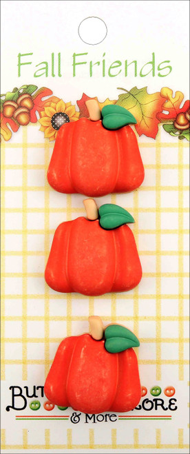 6 Pack - Buttons Galore Fall Buttons 3/Pkg-Pumpkins - FA3-125 - 840934065979