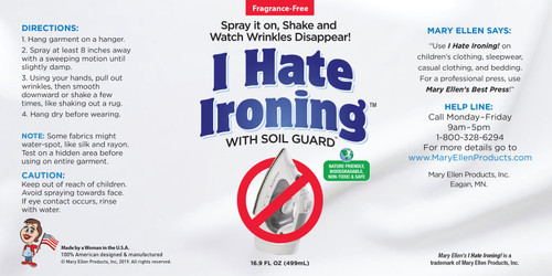 2 Pack - Mary Ellen's I Hate Ironing! Spray Wrinkle Remover 16oz- - 60036 2 Pack - Mary Ellen's I Hate Ironing! Spray Wrinkle Remover 16oz- - 60036