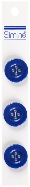 6 Pack Slimline Buttons -Blue 4-Hole 13/16" 3/Pkg SL-0958 - 097327867232