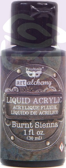 3 Pack - Finnabair Art Alchemy Liquid Acrylic Paint 1 Fluid Ounce-Burnt Sienna - AALAP-67222 - 655350967222