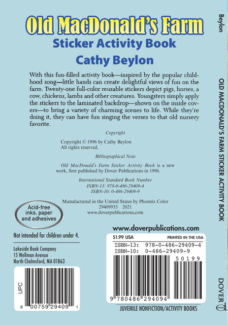 5 Pack - Old MacDonald's Farm Sticker Activity Book-Softcover - B6294094 5 Pack - Old MacDonald's Farm Sticker Activity Book-Softcover - B6294094