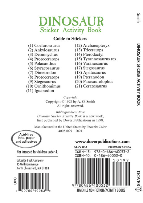 5 Pack - Dinosaur Sticker Activity Book-Softcover - B6400532 5 Pack - Dinosaur Sticker Activity Book-Softcover - B6400532