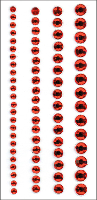 6 Pack Mark Richards Crystal Stickers Elements 3-6mm Assorted 76/Pk-Round Red 16CS-1603