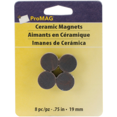 6 Pack ProMag Round Ceramic Magnets 8/Pkg-.75" AFG12507 - 015377125072