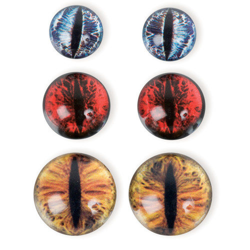 3 Pack Solid Oak Steampunk Acrylic Accents 6/Pkg-Dragon Eyes Earthtones STEAM179