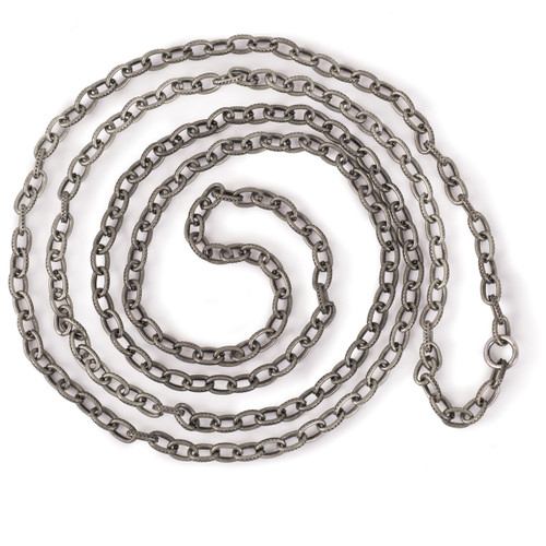 3 Pack - Solid Oak Steampunk Metal Chain 39"-Antique Silver Style A - STEAM283