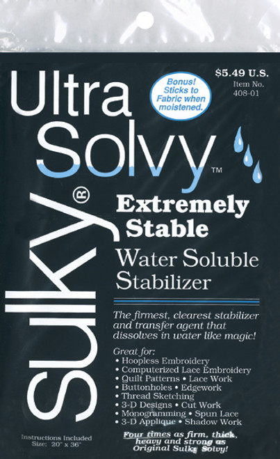 2 Pack - Sulky Ultra Solvy Water-Soluble Stabilizer-19.5"X36" - 408-01 - 727072408014