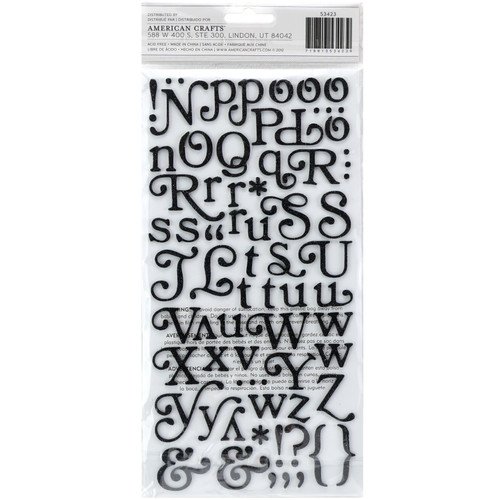 3 Pack - Soho Garden Thickers Alphabet Stickers 5.5"X11" 147/Pkg-Glitter Foam Boho/Black - 53423