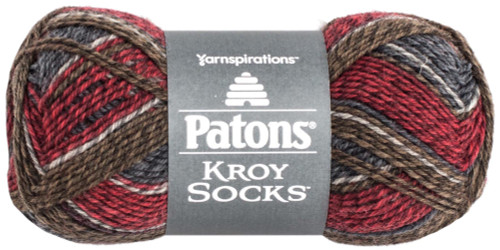 6 Pack - Patons Kroy Socks Yarn-Grey Brown Marl - 243455-55048 - 057355338920