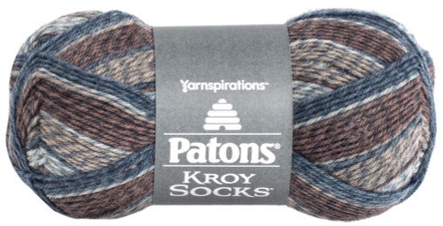 6 Pack Patons Kroy Socks Yarn-Blue Brown Marl -243455-55101 - 057355338937