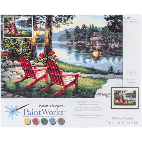 2 Pack Paint Works Paint By Number Kit 20"X14"-Adirondack Evening 91357 - 088677913571