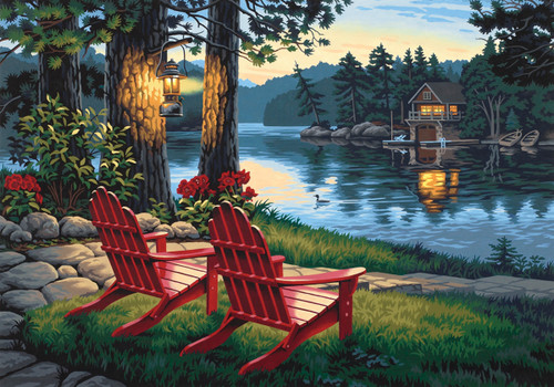 2 Pack Paint Works Paint By Number Kit 20"X14"-Adirondack Evening 91357